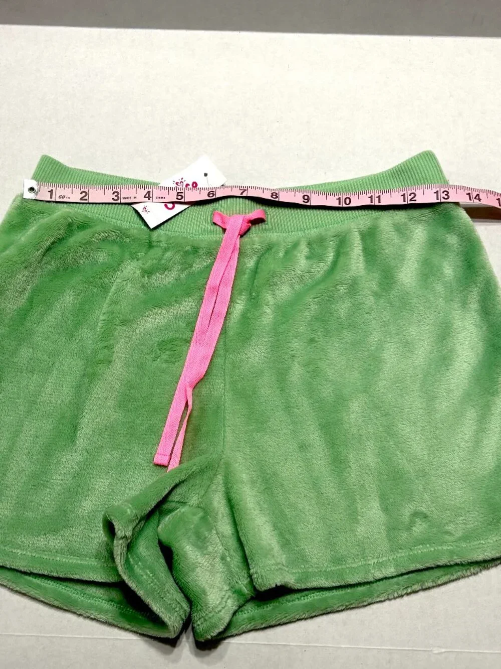 NWT Justice Girls Green Velour Lounge Shorts Size 14/16